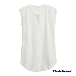 NWT Gap GapKids Girls Crinkle Gauze Tunic Dress in White (Sz M/8)
